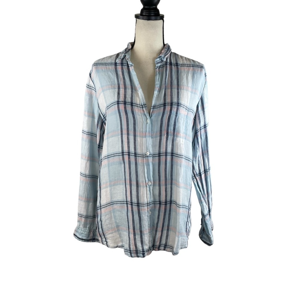Grayson ‘The Hero’ Linen Shirt Plaid Blue/Pink Size 4/ L